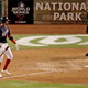 Victor Robles reacts to being called out on strikes in Game 5 of the 2019 World Series between the Washington Nationals and Houston Astros.